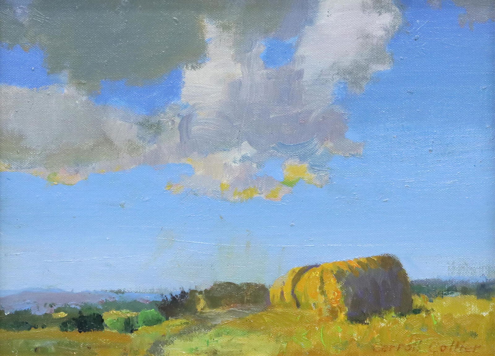 CARROLL COLLIER (TX, 1923-2017) HAY BALES 9" X 12" (1 of 4)