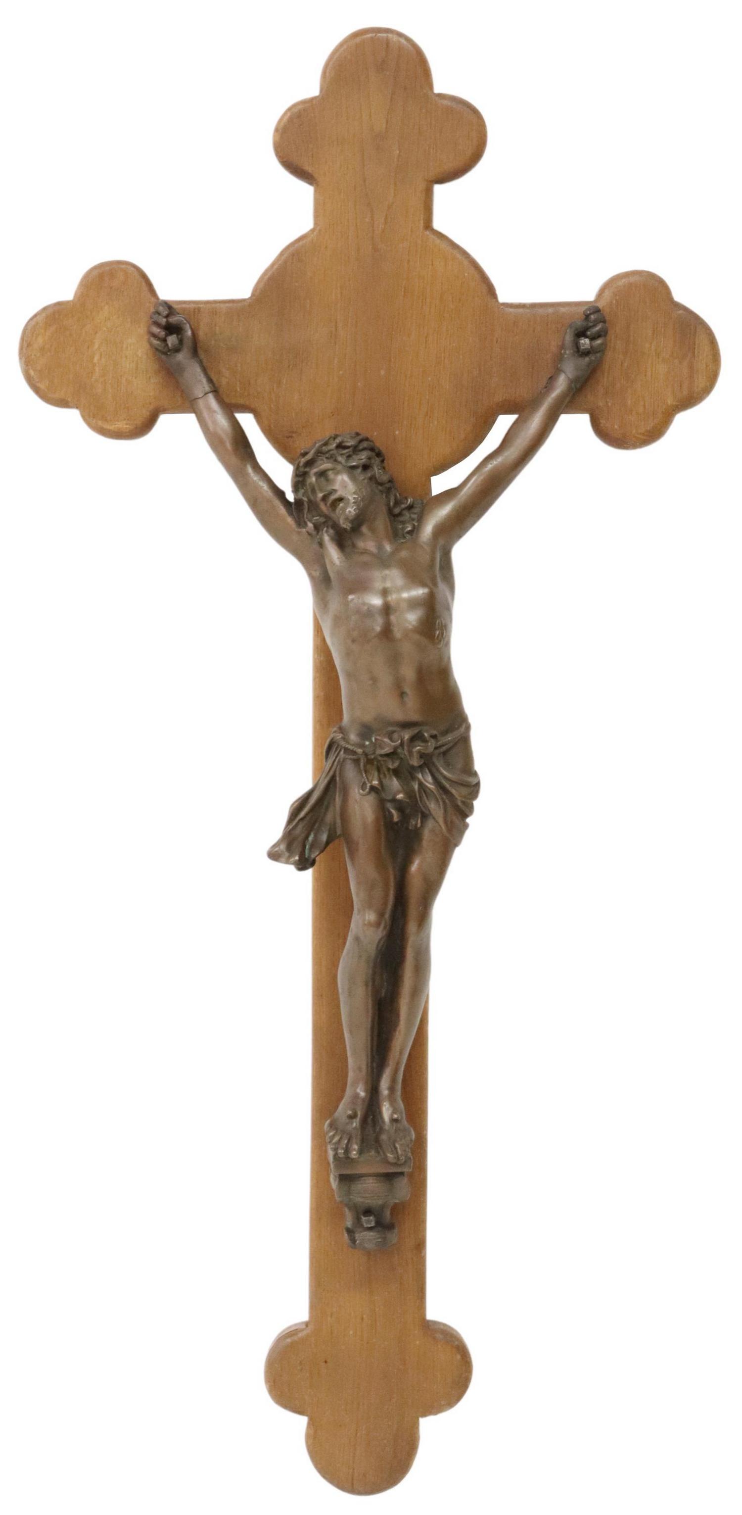 LARGE WALL-MOUNTED CRUCIFIX, 40.5" X 19.5" (1 of 3)