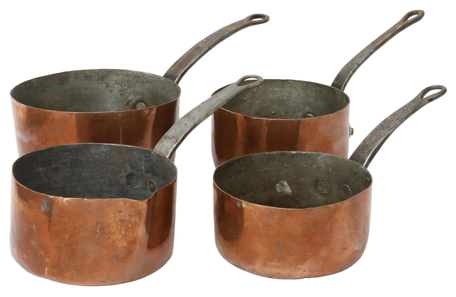 (4) FRENCH KITCHENWARE COPPER GRADUATED SAUCEPANS (1 of 5)