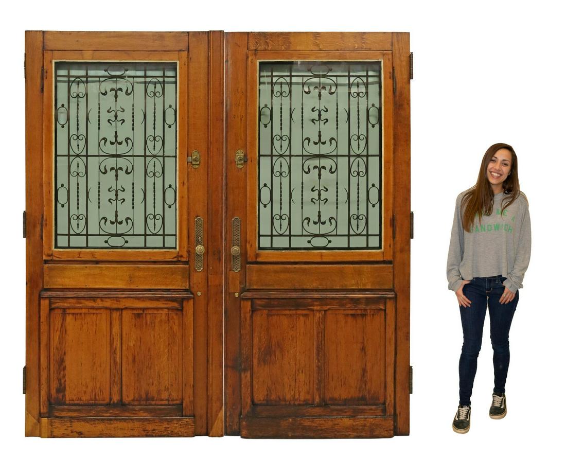 (2) EXCEPTIONAL ARCHITECTURAL PARQUETRY OAK DOORS (1 of 3)