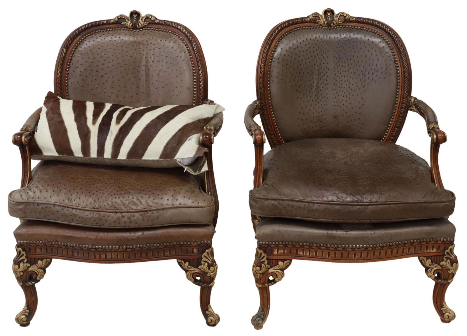 (2) OLD HICKORY TANNERY LEATHER ARMCHAIRS (1 of 5)