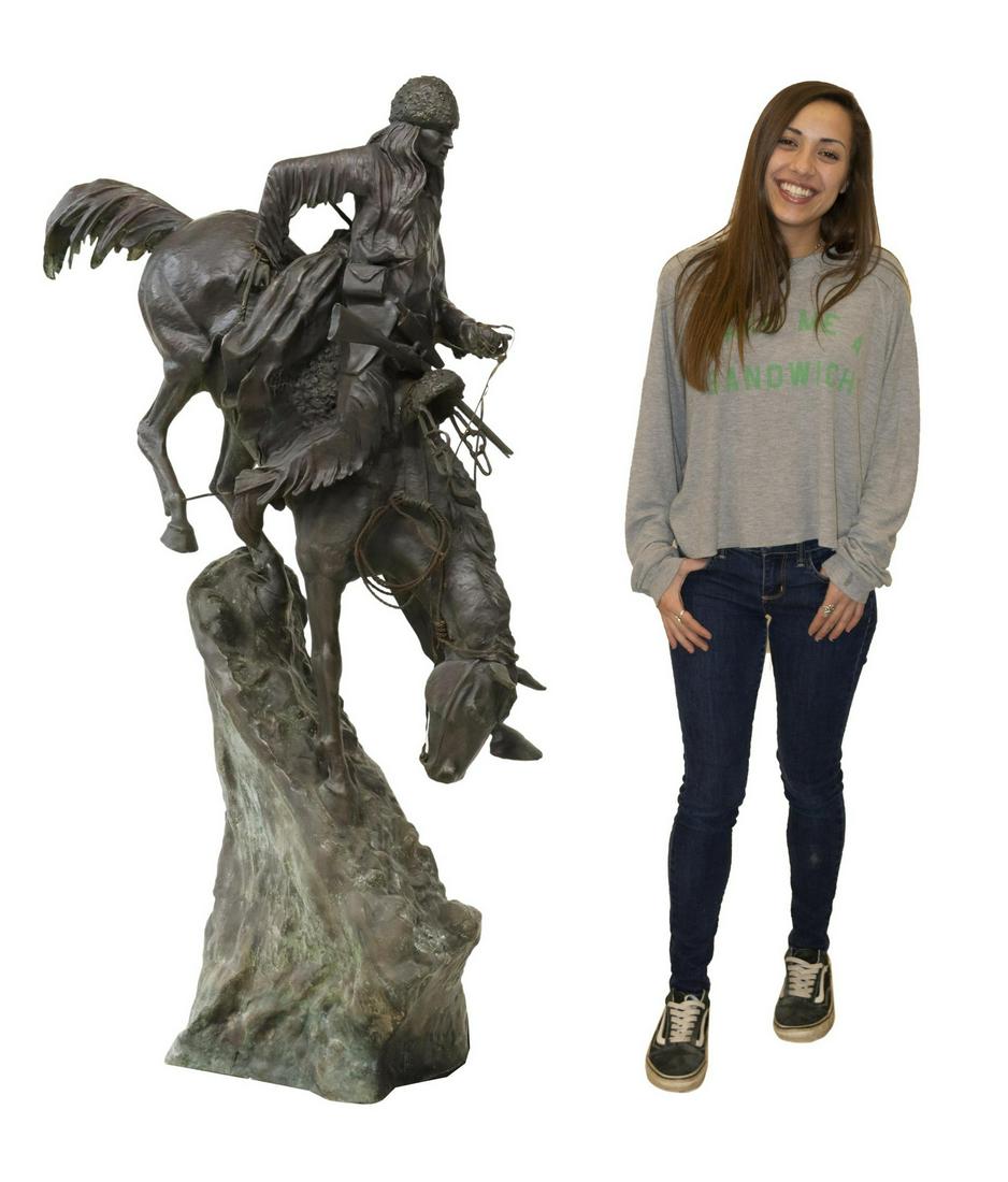 AFTER REMINGTON BRONZE 'MOUNTAIN MAN,' 63"H (1 of 7)