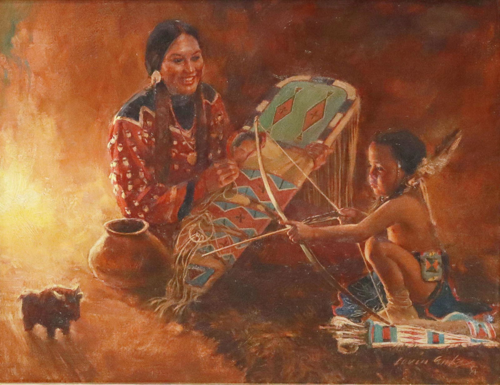 LOREN ENTZ (B.1949) 'YOUNG BRAVE,' 14" X 18" (1 of 4)