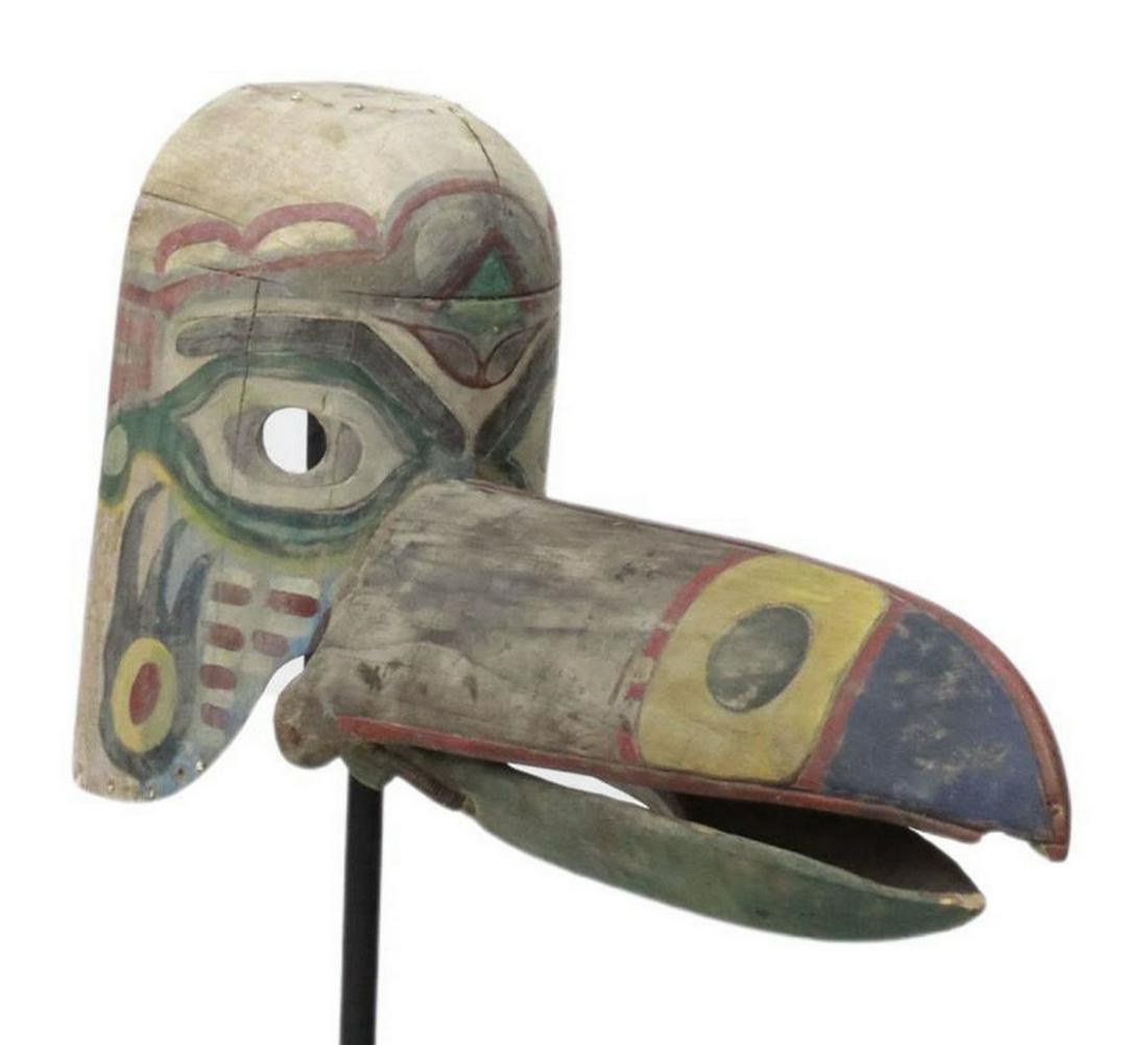 NORTHWEST COAST TLINGIT ARTICULATED RAVEN MASK (1 of 7)