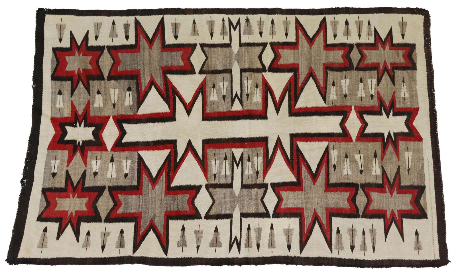 NATIVE AMERICAN NAVAJO VALLERO STAR RUG, 6'5"X4'2" (1 of 8)
