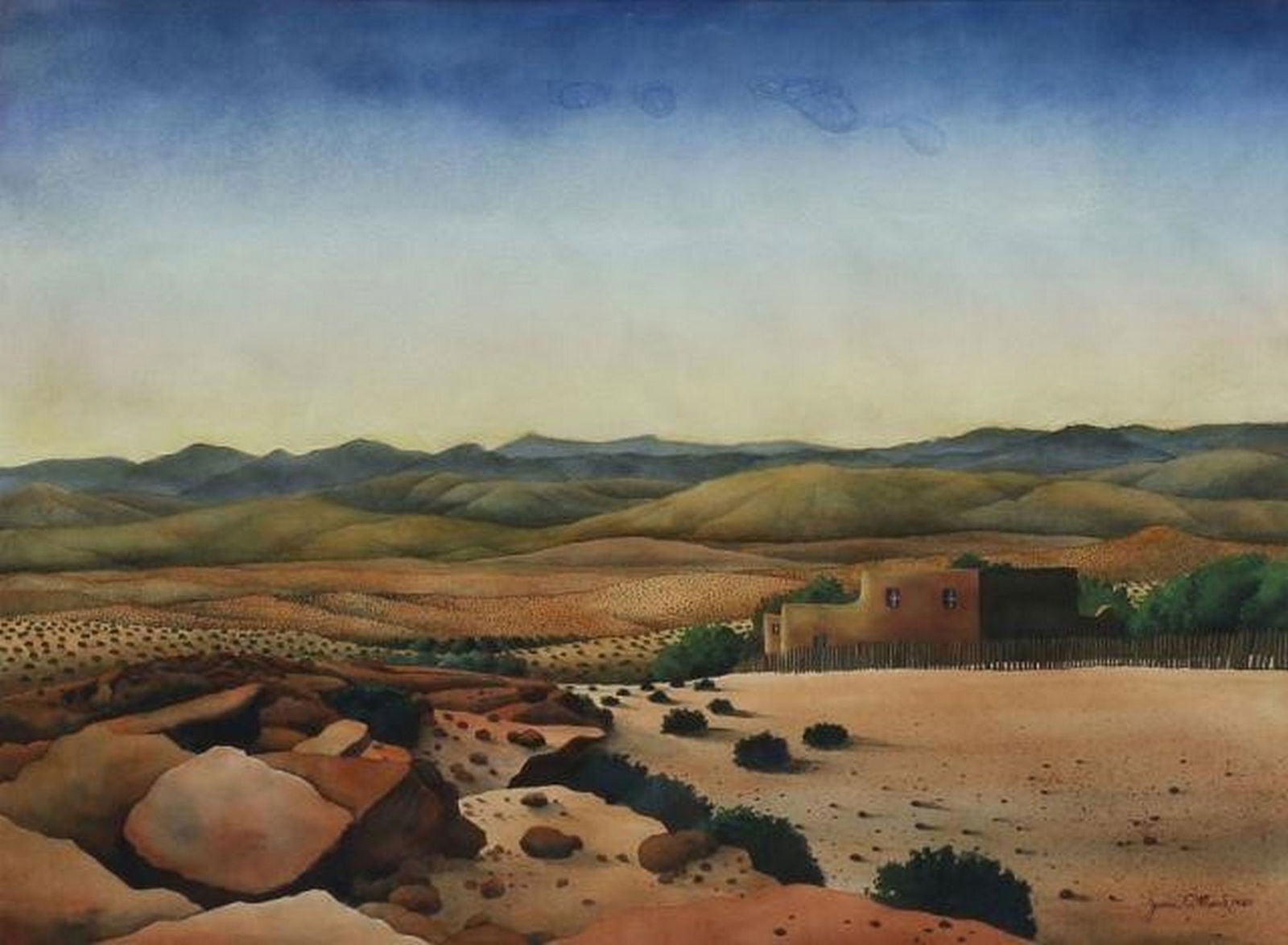 JAMES E. MASCH (TX, 20TH C.) DESERT W/C PAINTING (1 of 3)