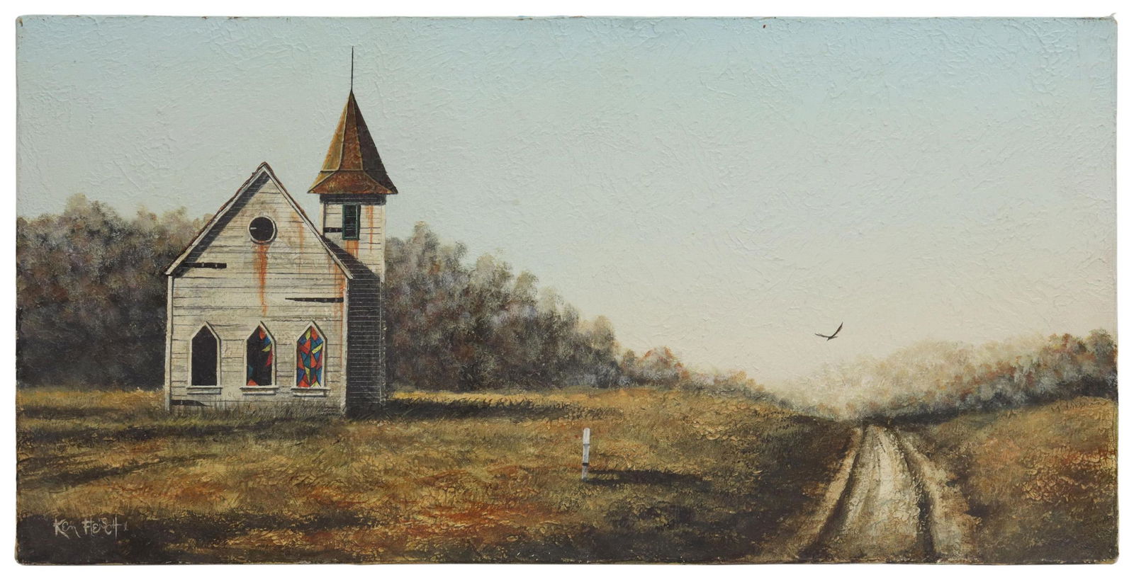 KEN FLEISCH (1943-2008) SOLITARY CHAPEL PAINTING (1 of 3)
