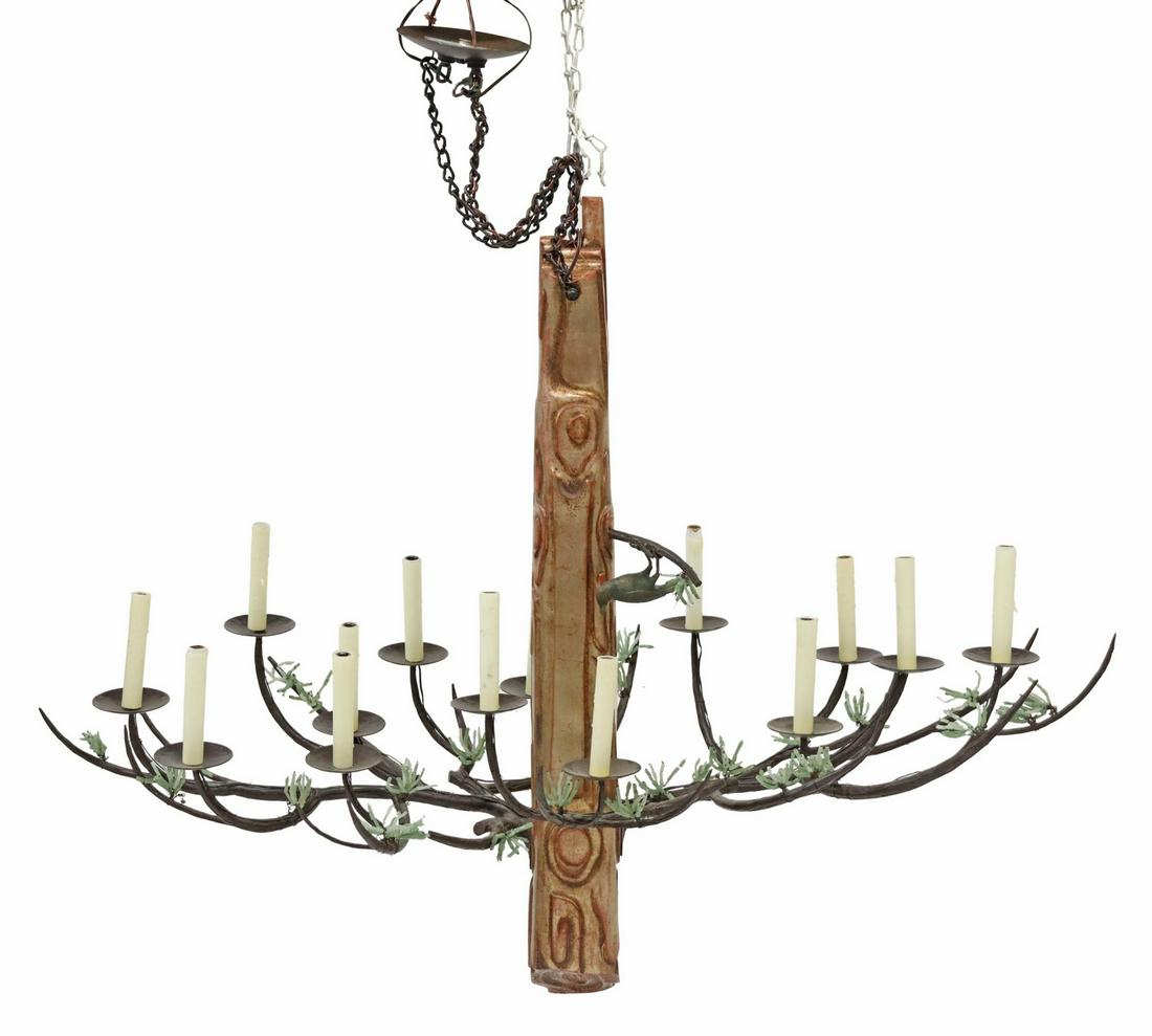 SOUTHWEST STYLE 14-LIGHT IRON ANTLER CHANDELIER (1 of 4)