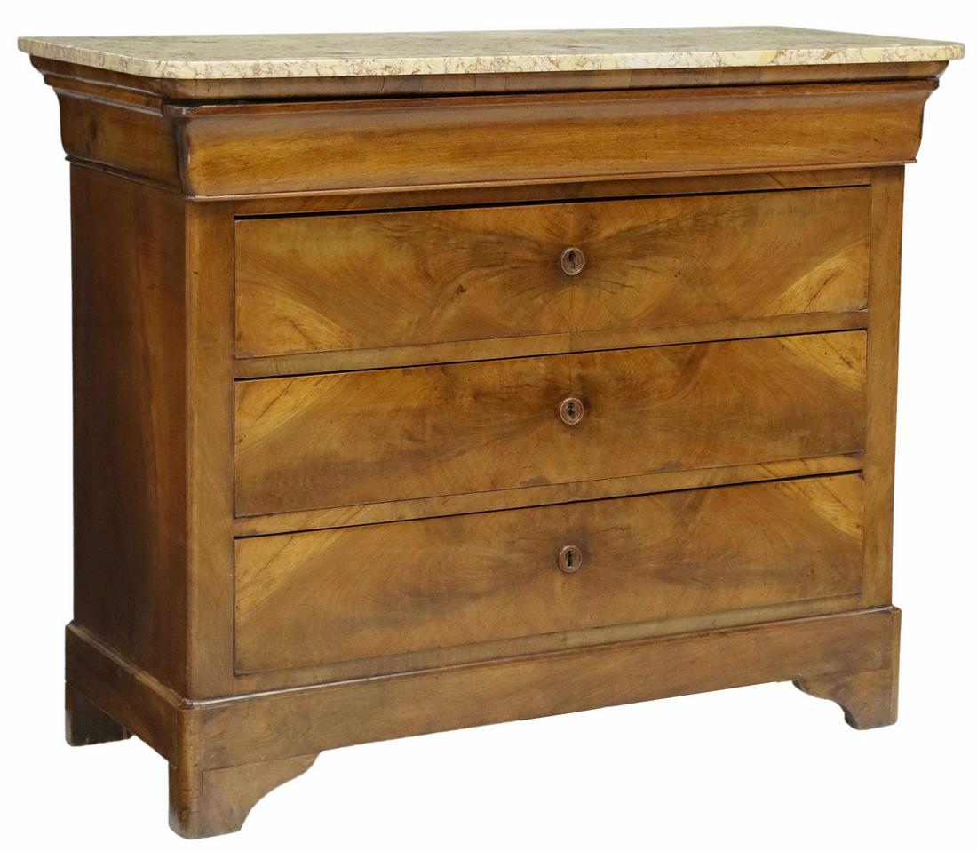 FRENCH LOUIS PHILIPPE PERIOD MARBLE-TOP COMMODE (1 of 5)