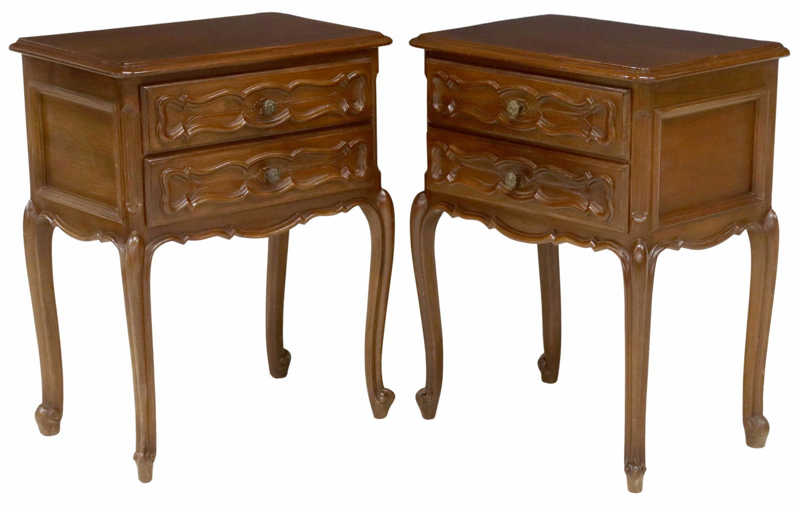 (2) ITALIAN LOUIS XV STYLE WALNUT BEDSIDE CABINETS (1 of 5)