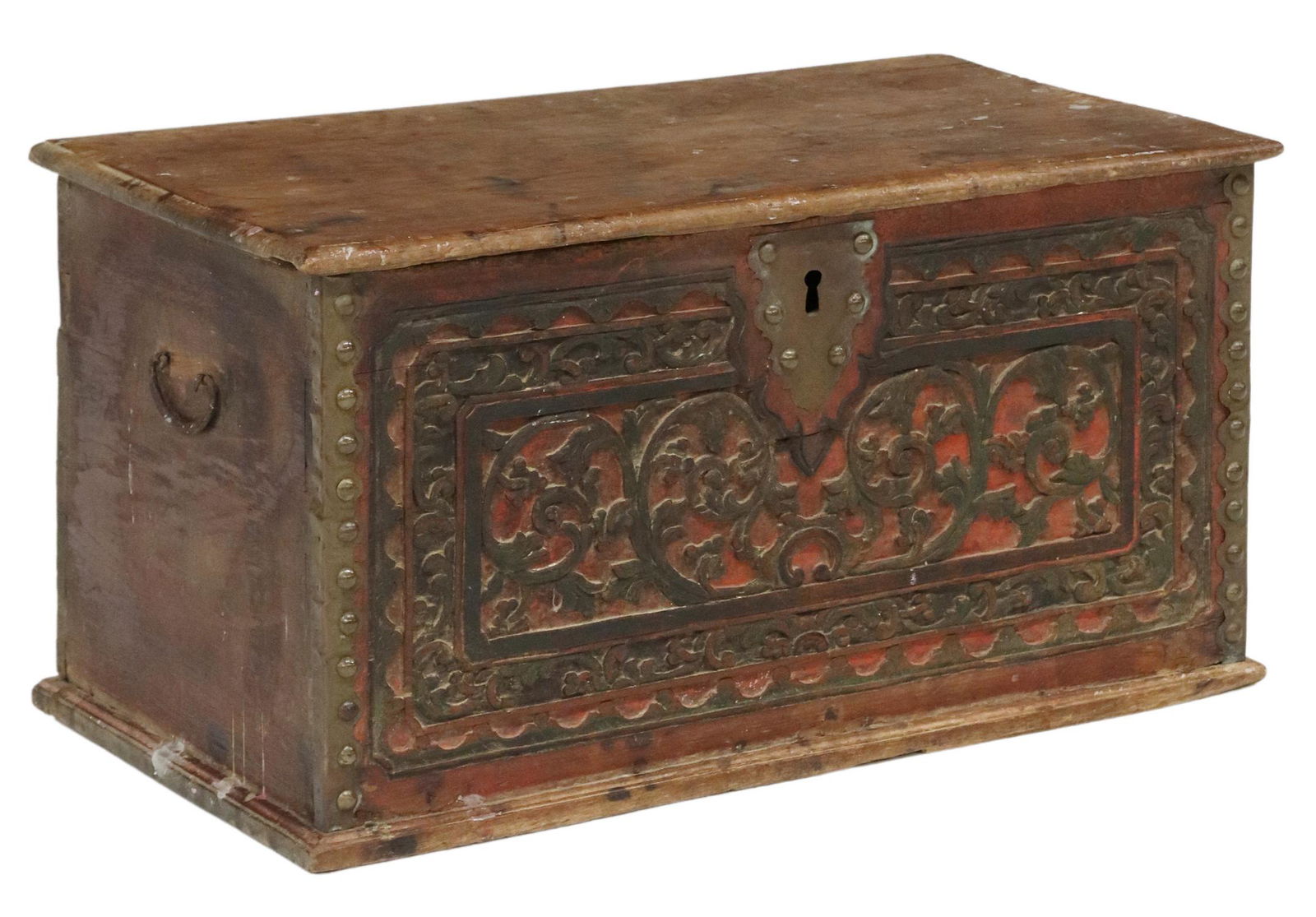 CARVED HARDWOOD CHEST/ STORAGE TRUNK, INDIA (1 of 5)