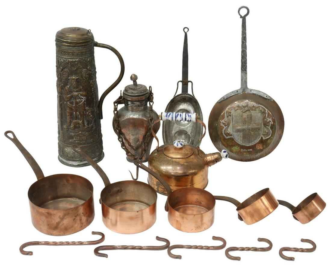 (15) COPPER & PATINATED METAL KITCHENWARES (1 of 7)