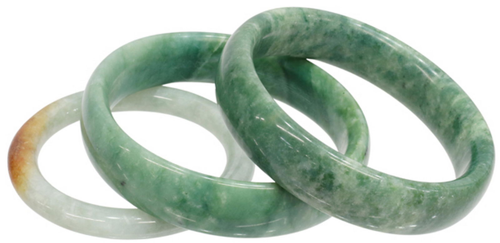 (3) CHINESE JADE BANGLE BRACELETS (1 of 3)