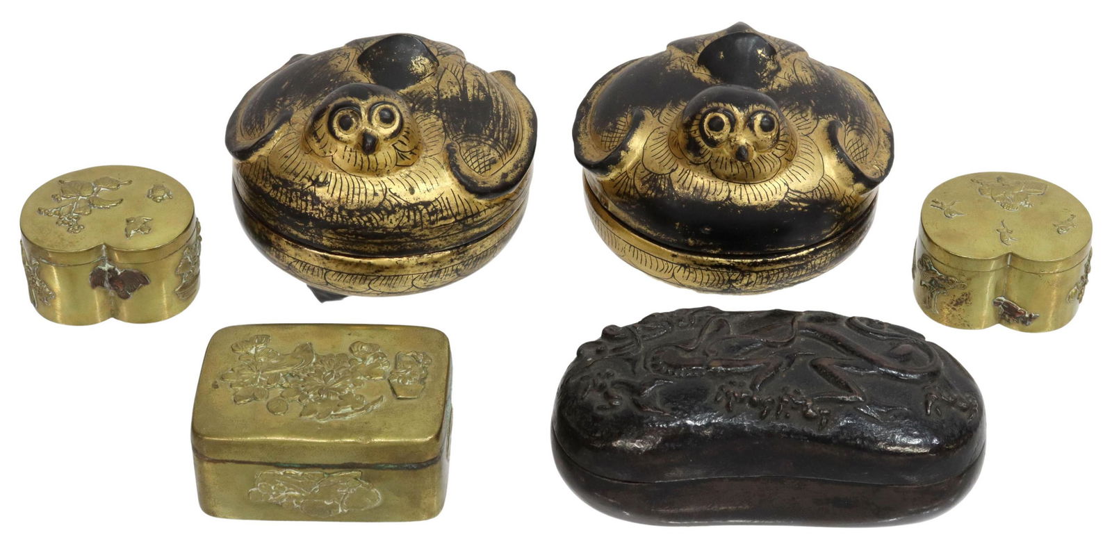 (6) ASIAN METAL & LACQUERED DECORATIVE TABLE BOXES (1 of 6)