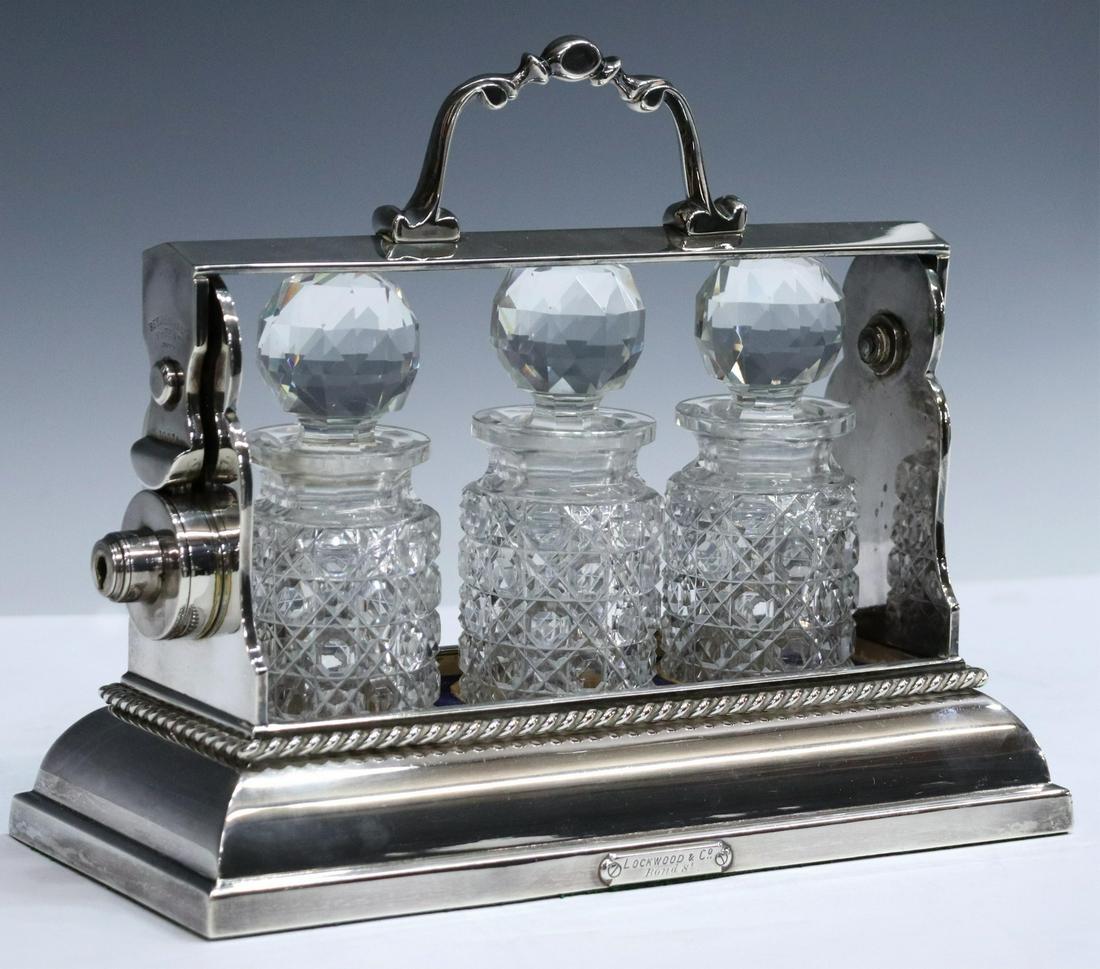 DIMINUTIVE ENGLISH VICTORIAN TANTALUS SET (1 of 9)