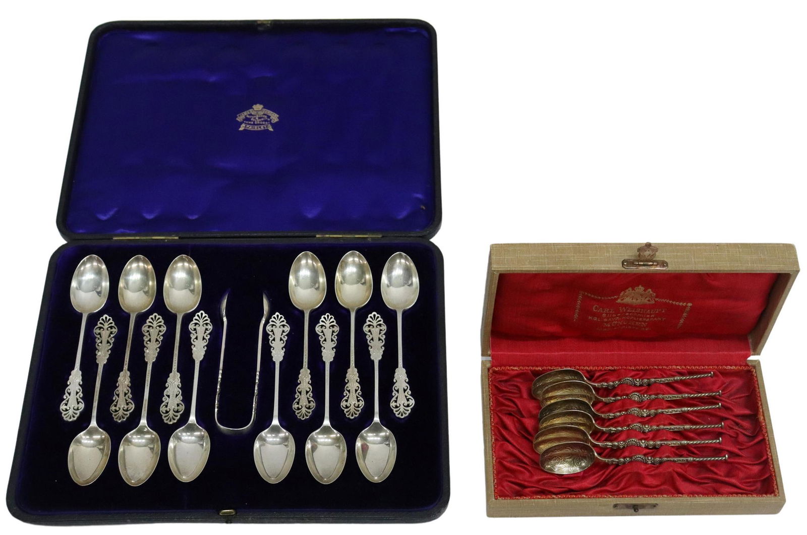 (19) ENGLISH STERLING TEASPOONS IN FITTED BOXES (1 of 10)