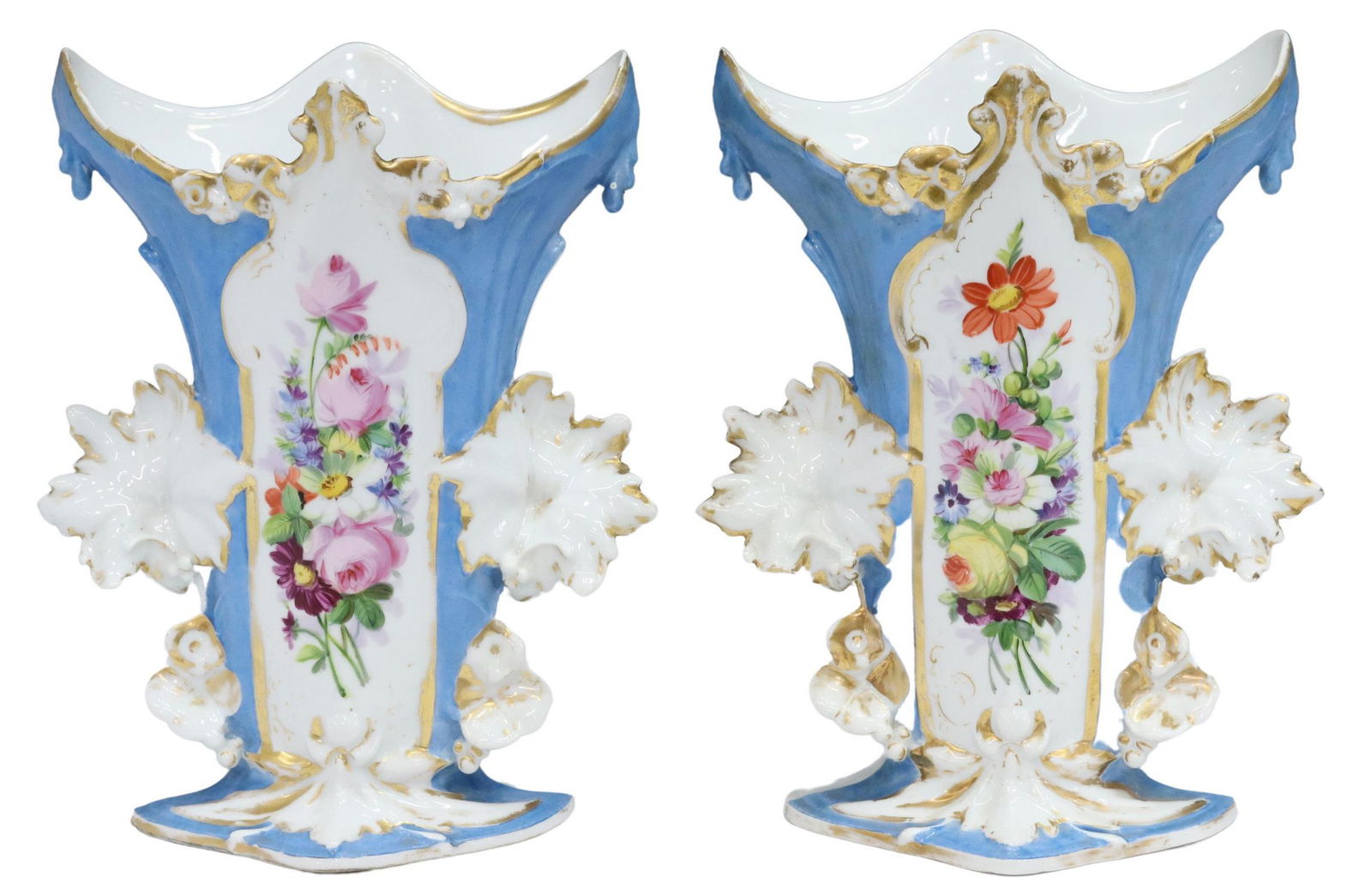 (2) JACOB PETIT (ATTR) OLD PARIS PORCELAIN VASES (1 of 5)