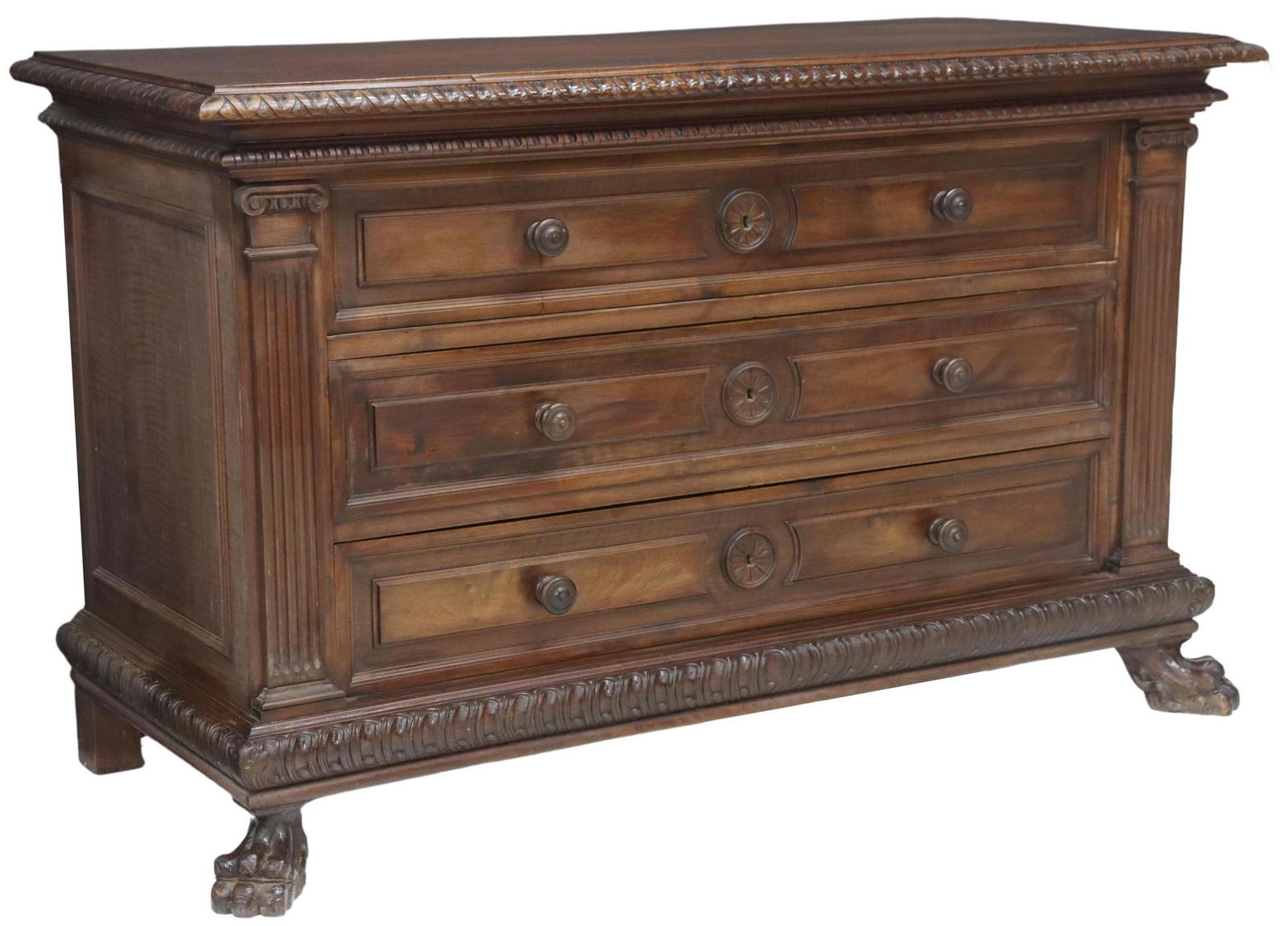 ITALIAN RENAISSANCE REVIVAL WALNUT COMMODE (1 of 5)
