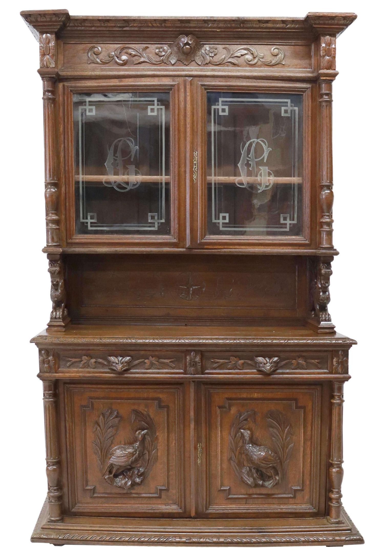FRENCH RENAISSANCE REVIVAL HUNT CUPBOARD (1 of 4)