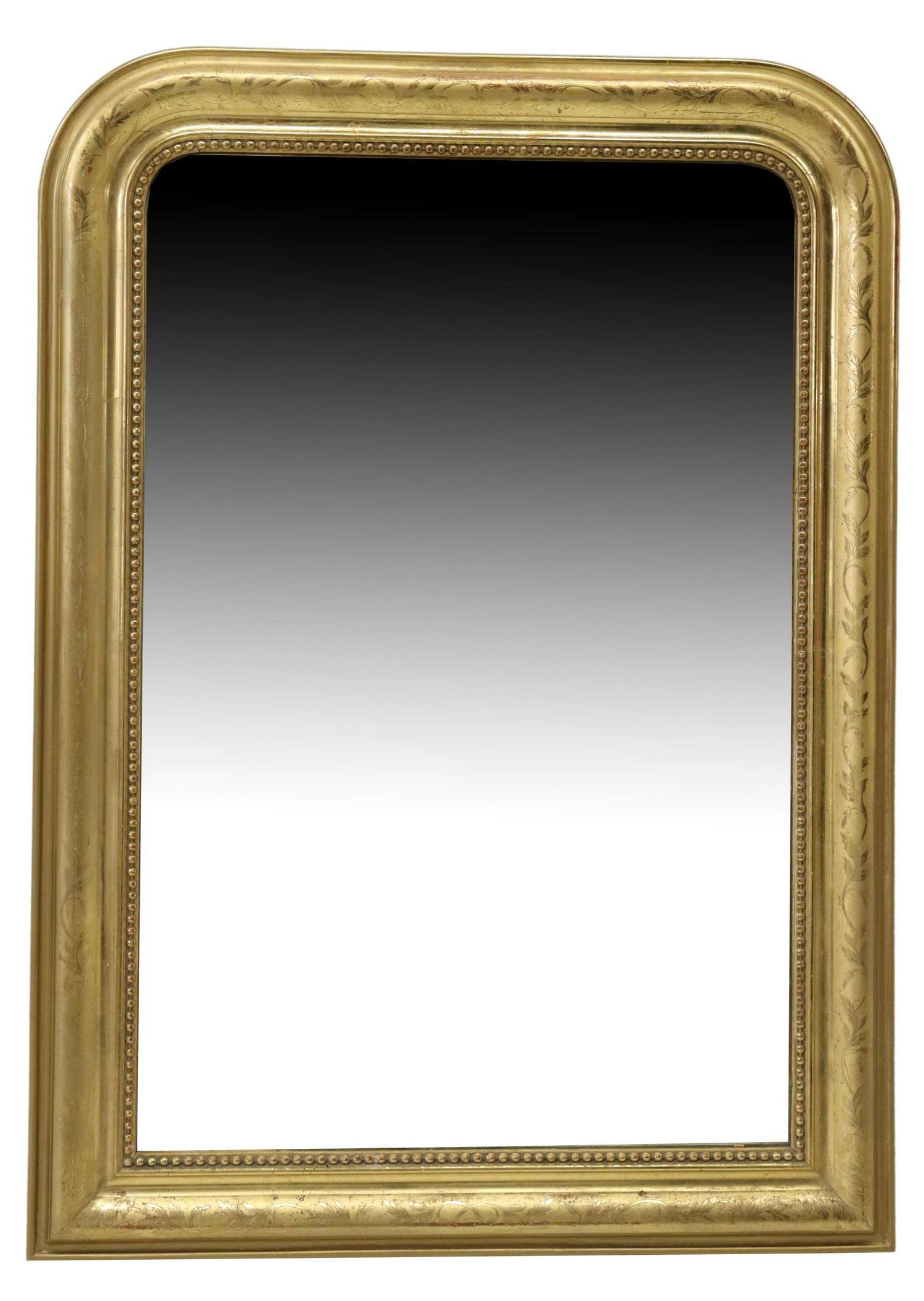 FRENCH LOUIS PHILIPPE PERIOD GILTWOOD MIRROR (1 of 3)