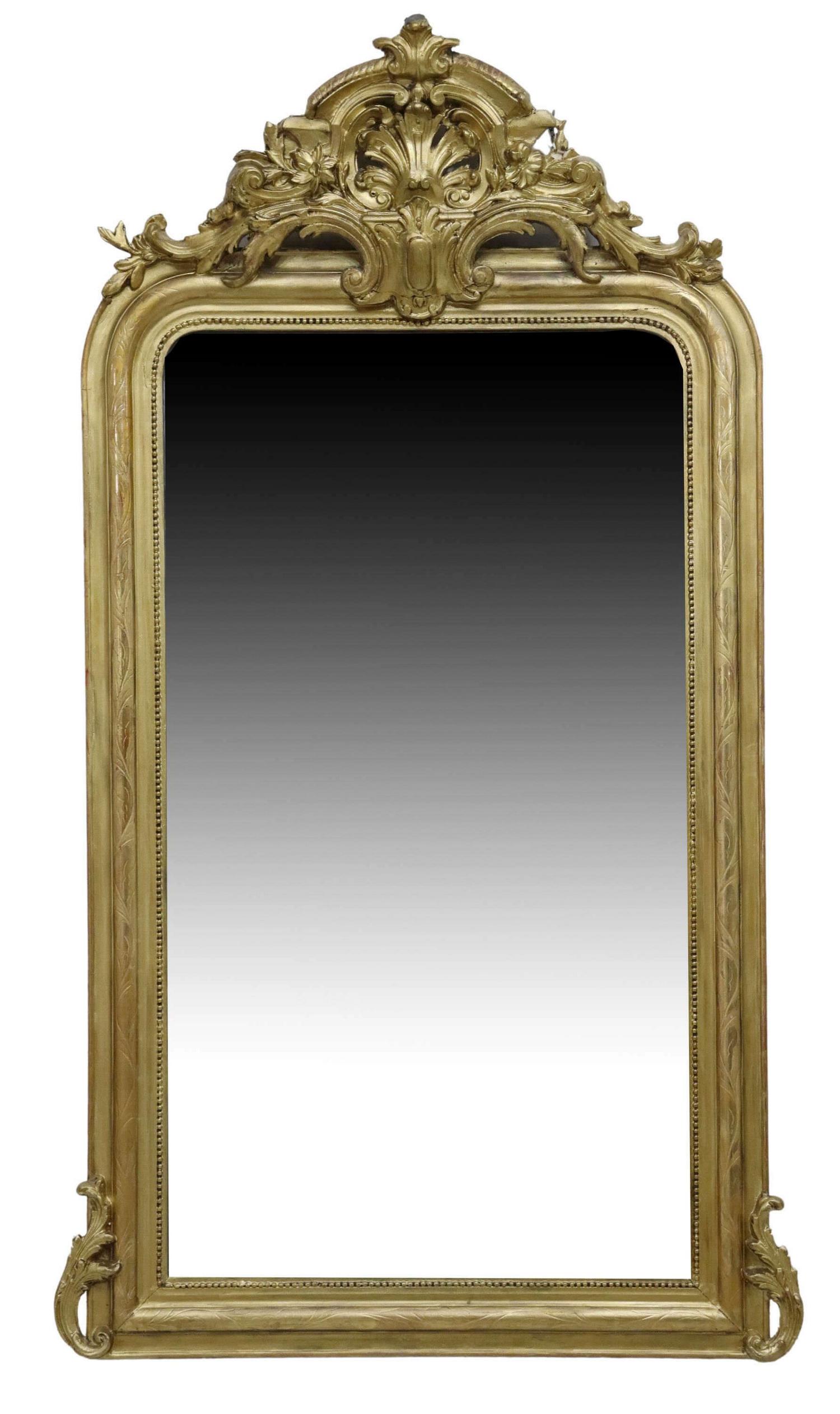 FRENCH LOUIS PHILIPPE GILT MIRROR, 58" X 33" (1 of 3)