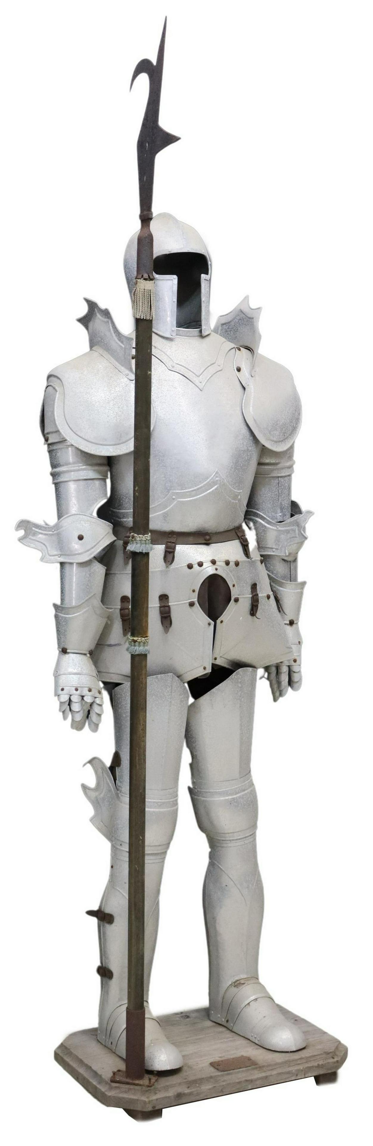 VINTAGE METAL KNIGHT SUIT OF ARMOR & DISPLAY STAND (1 of 5)