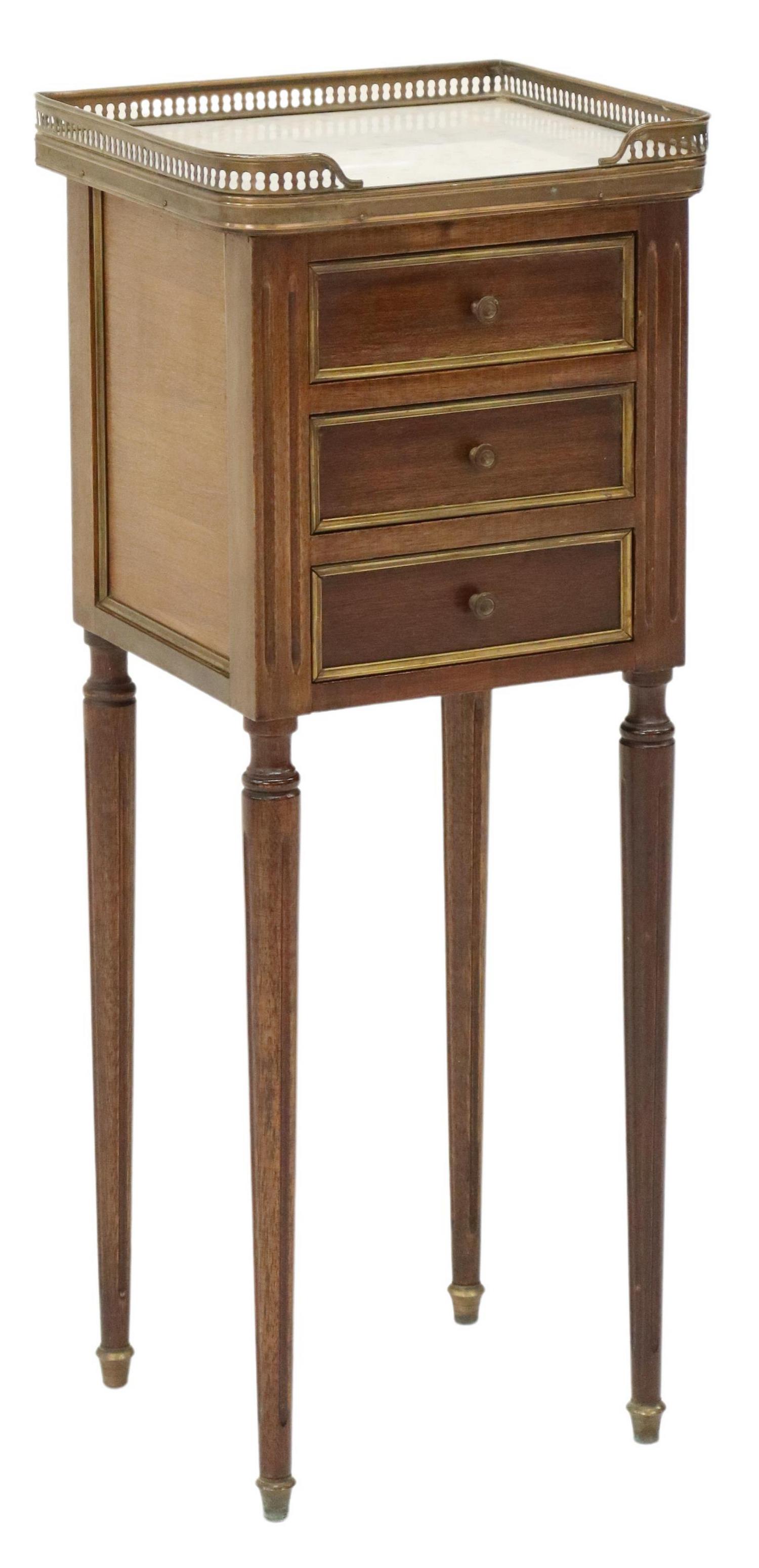 FRENCH LOUIS XVI STYLE MARBLE-TOP NIGHTSTAND (1 of 5)