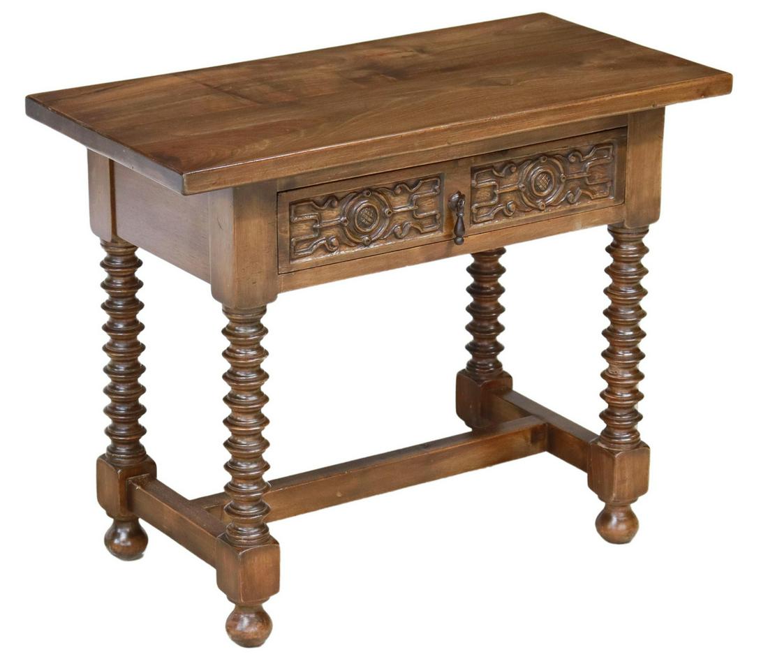 SPANISH CARVED WALNUT SIDE TABLE (1 of 6)