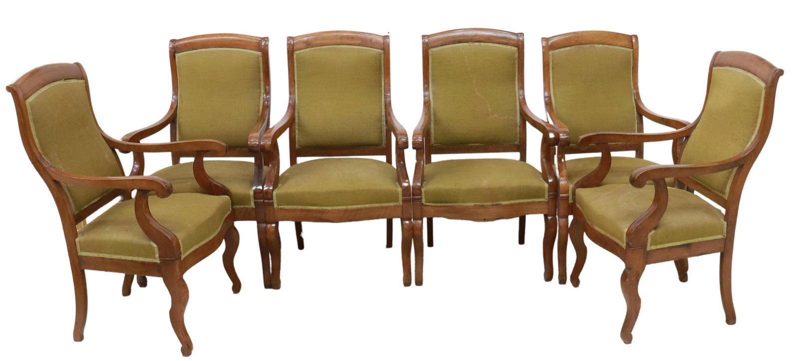 (6) FRENCH LOUIS PHILIPPE UPHOLSTERED FAUTEUILS (1 of 4)