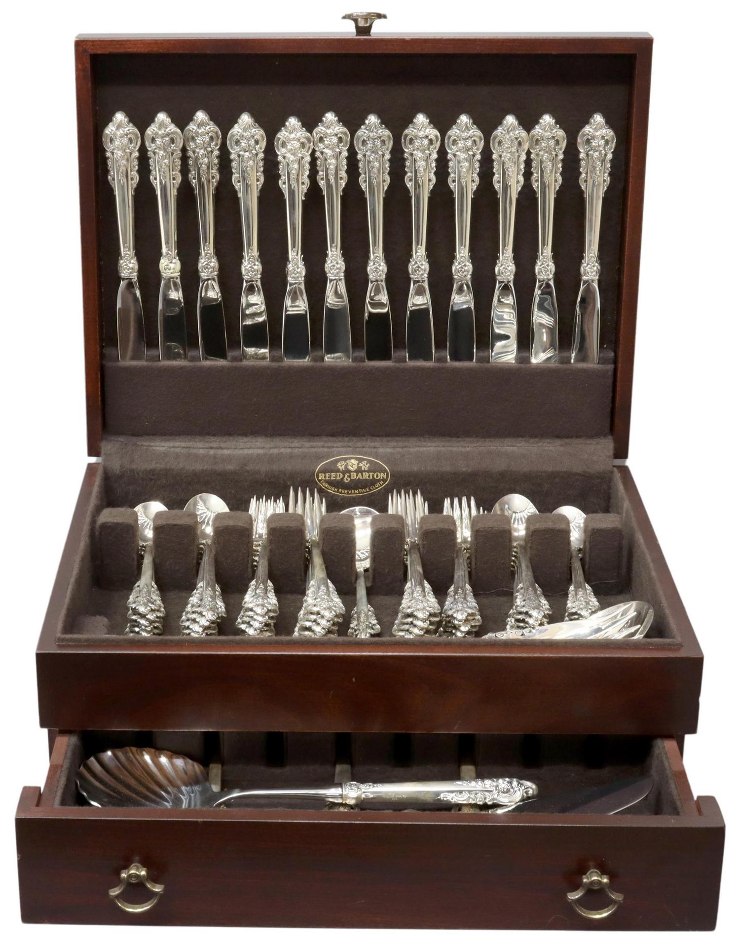 (69) WALLACE GRANDE BAROQUE STERLING FLATWARE SET (1 of 4)