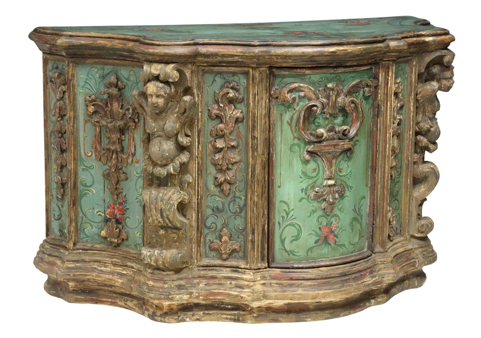 ITALIAN BAROQUE STYLE PAINTED & CARVED CONSOLE (1 of 5)