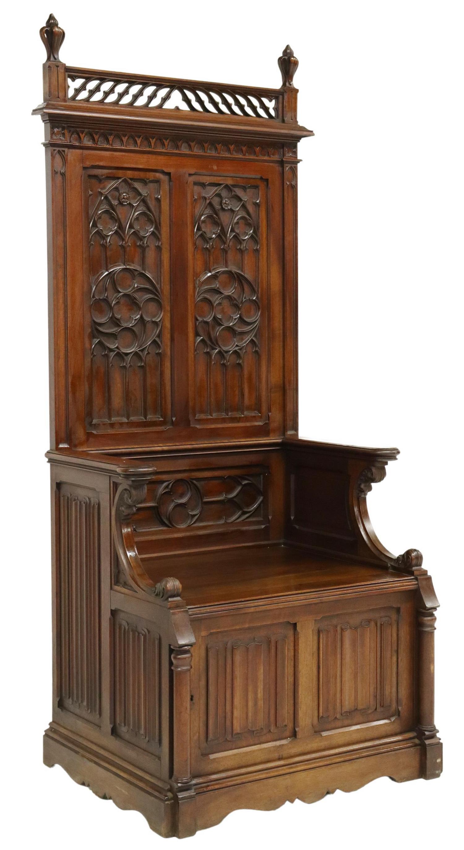 BELLANGER FRENCH GOTHIC REVIVAL HALL CHAIR (1 of 5)