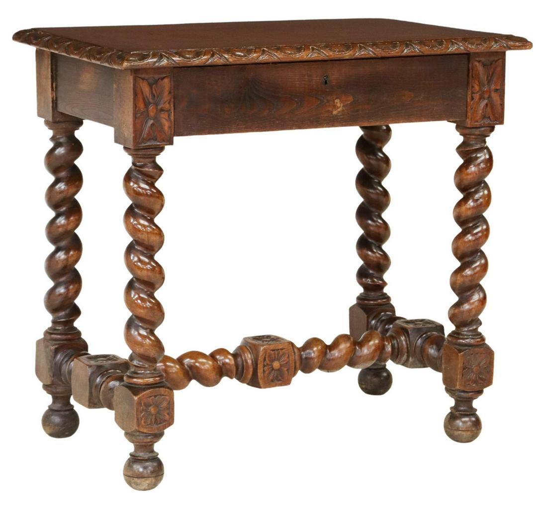 FRENCH LOUIS XIII STYLE WRITING TABLE, 19TH C. (1 of 5)