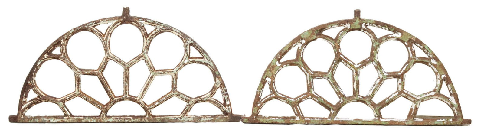 (2) ARCHITECTURAL IRON LUNETTE WINDOW TRANSOMS (1 of 2)