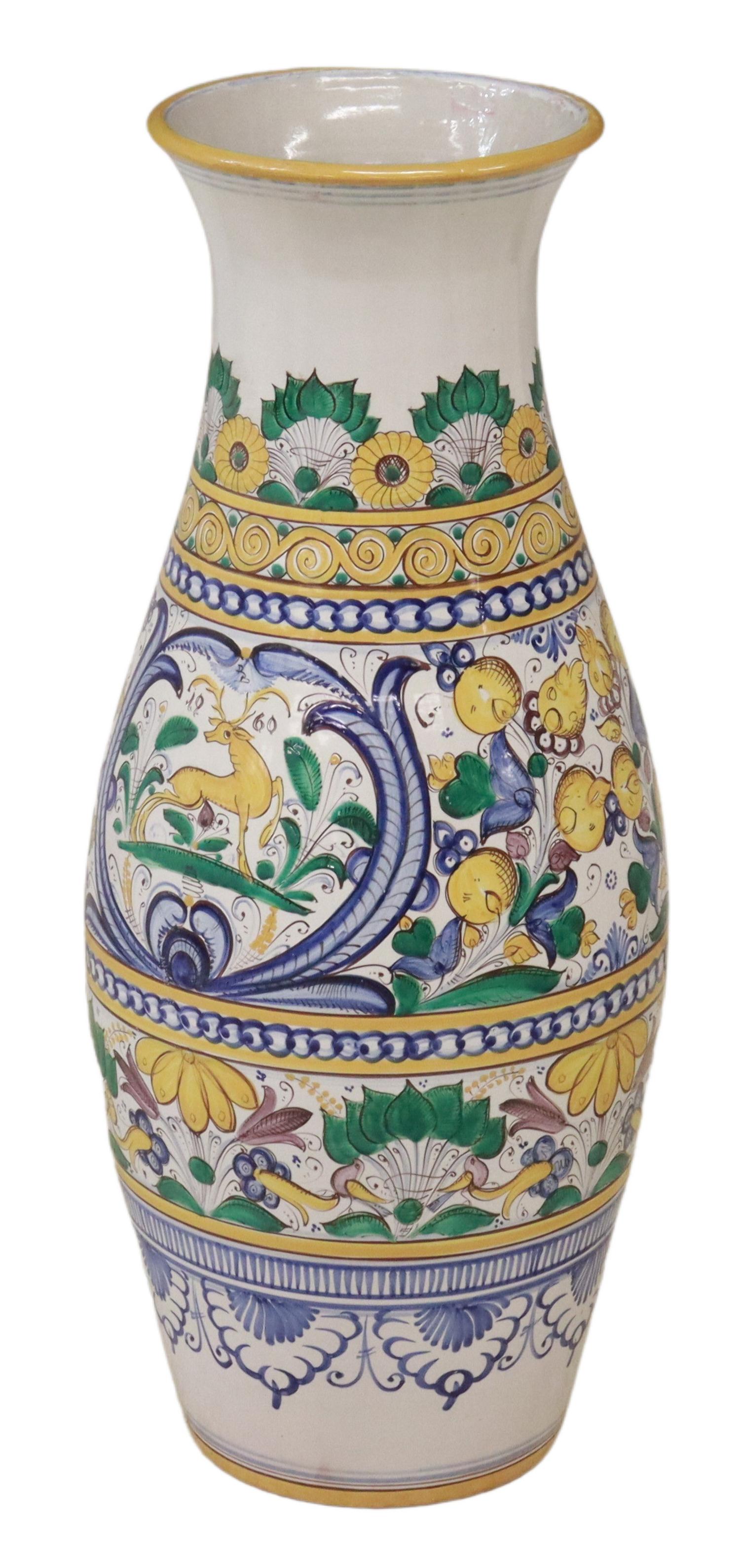 TALL MODRA SK CZECH TIN-GLAZED EARTHENWARE VASE (1 of 5)