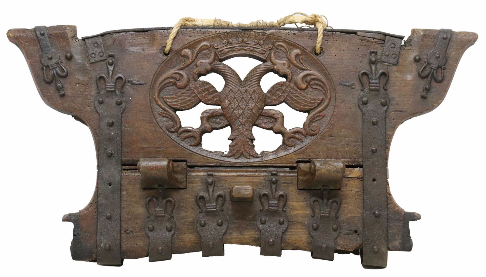 ARCHITECTURAL WOOD & IRON HANGING PANEL (1 of 2)