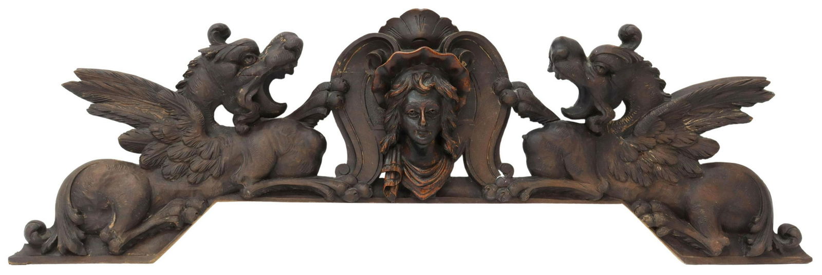 ARCHITECTURAL FIGURAL CARVED CREST (1 of 4)