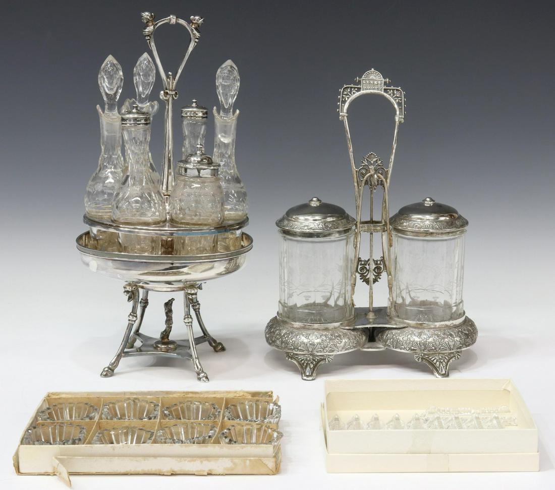 (LOT) VICTORIAN DOUBLE PICKLE CASTOR & CRUET SET (1 of 8)