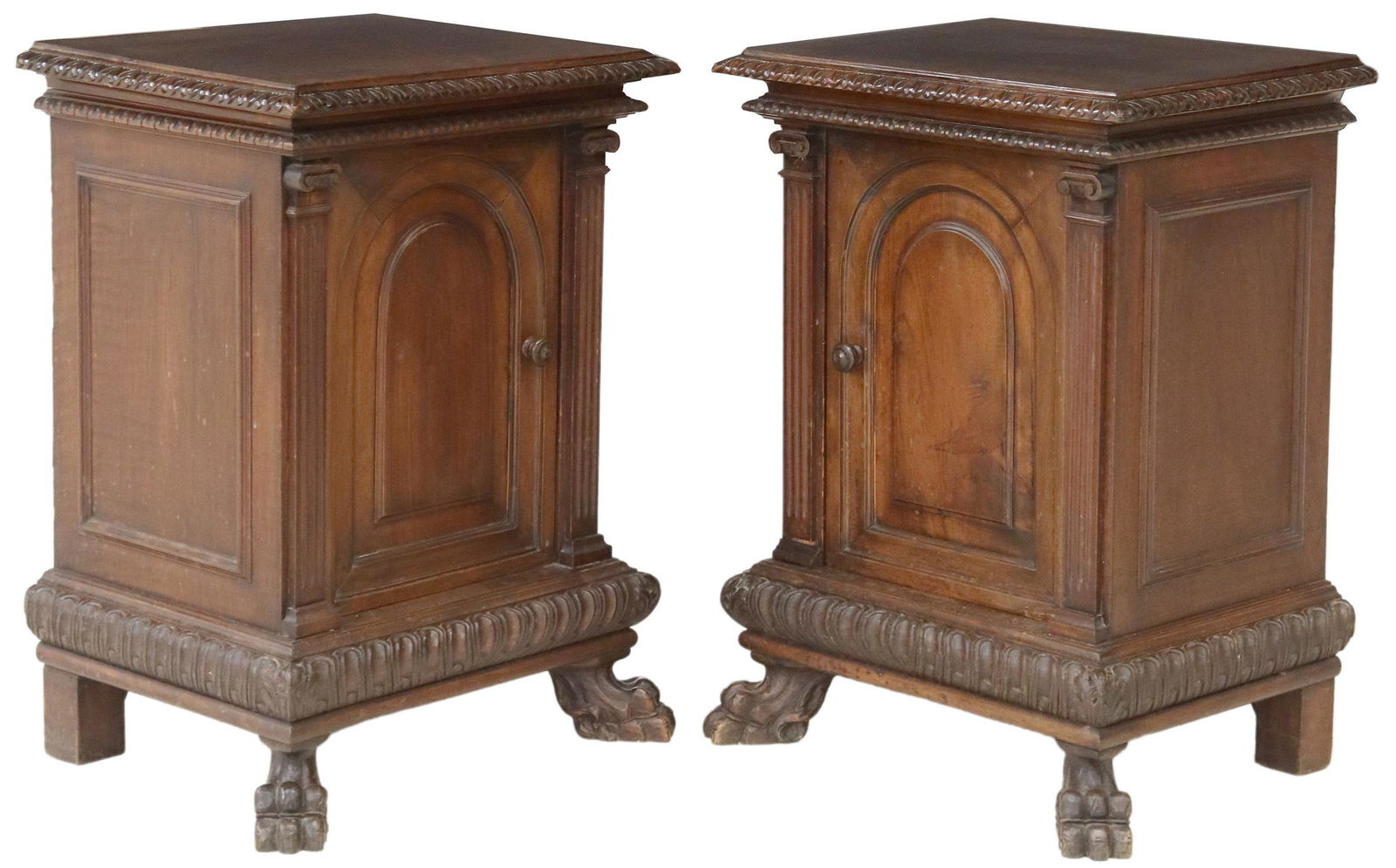 (2) ITALIAN RENAISSANCE REVIVAL BEDSIDE CABINETS (1 of 6)