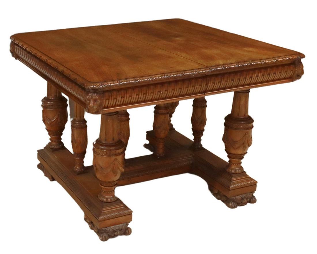 ITALIAN RENAISSANCE REVIVAL WALNUT EXTENSION TABLE (1 of 5)
