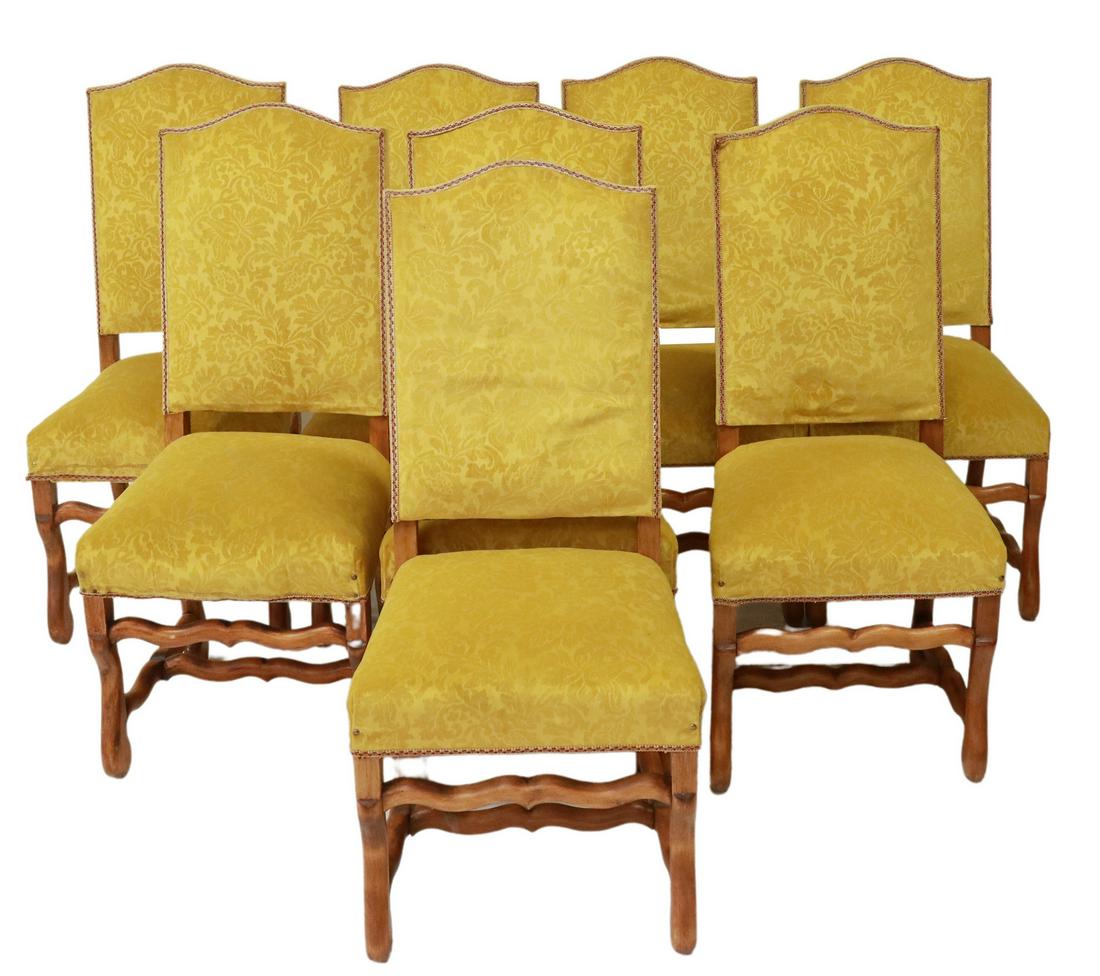 (8) FRENCH LOUIS XIV STYLE WALNUT DINING CHAIRS (1 of 5)