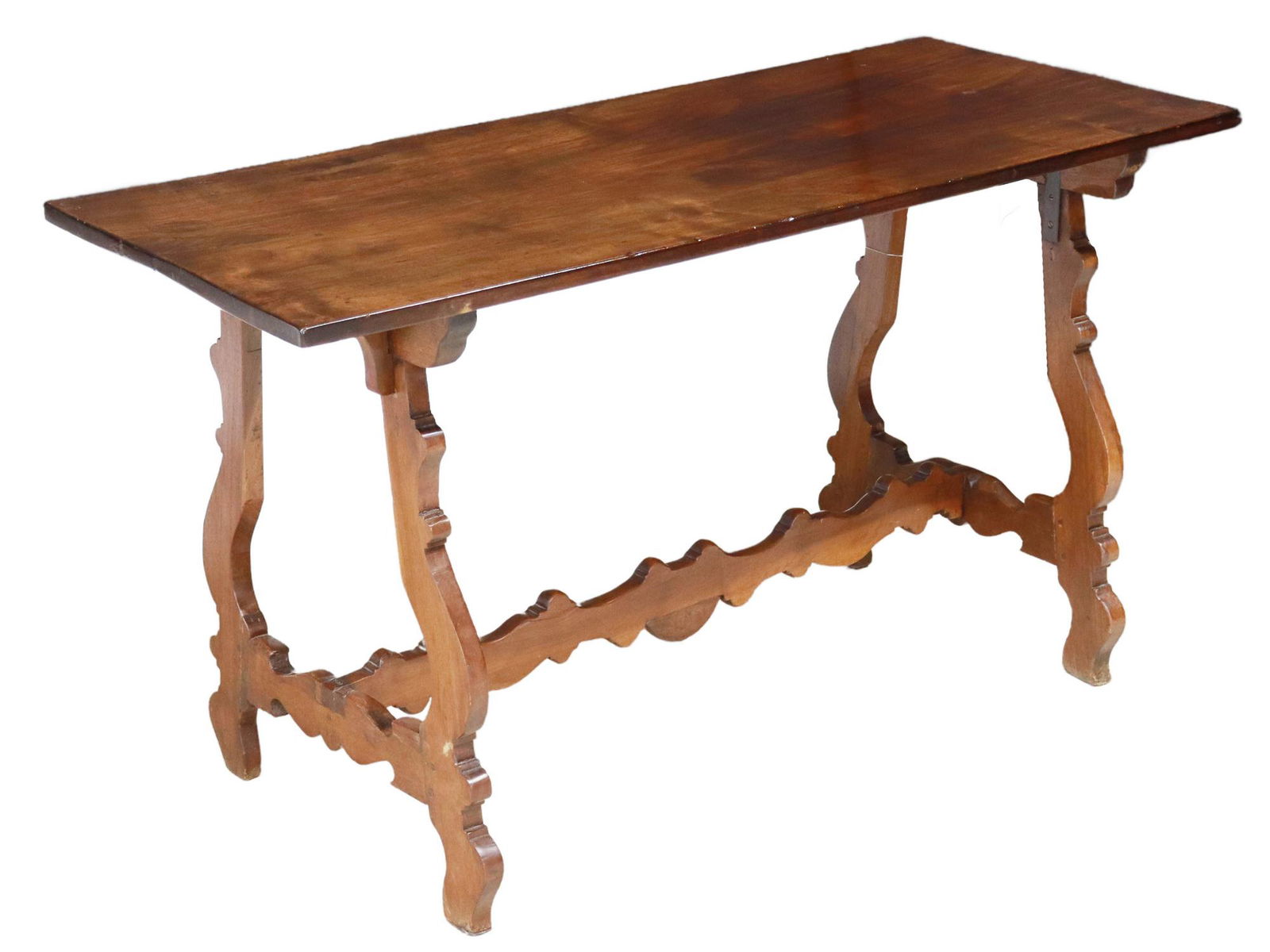 SPANISH WALNUT SINGLE-BOARD TOP TABLE, 53"L (1 of 4)