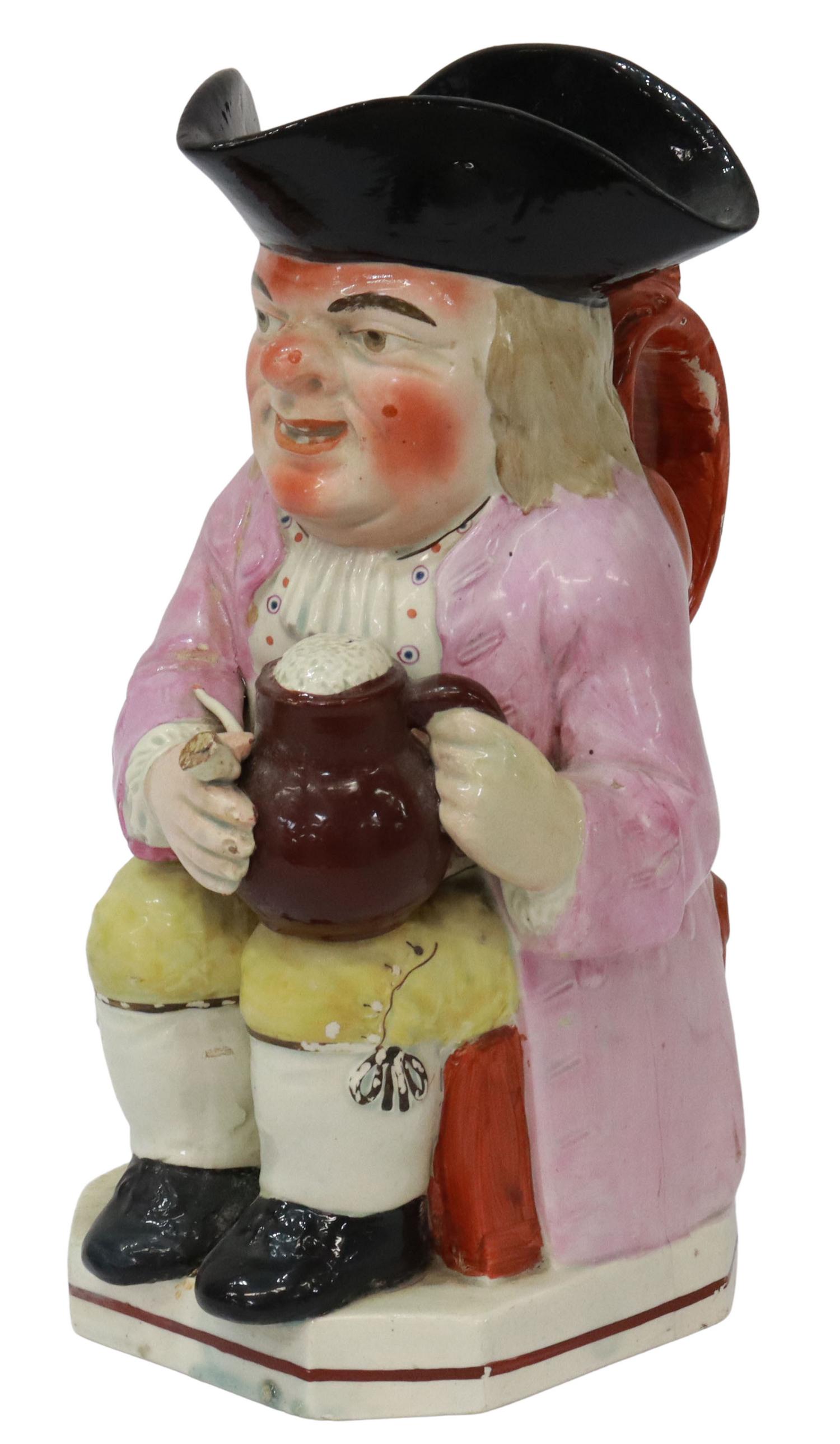 ENGLISH STAFFORDSHIRE TOBY JUG, 19TH C. (1 of 6)