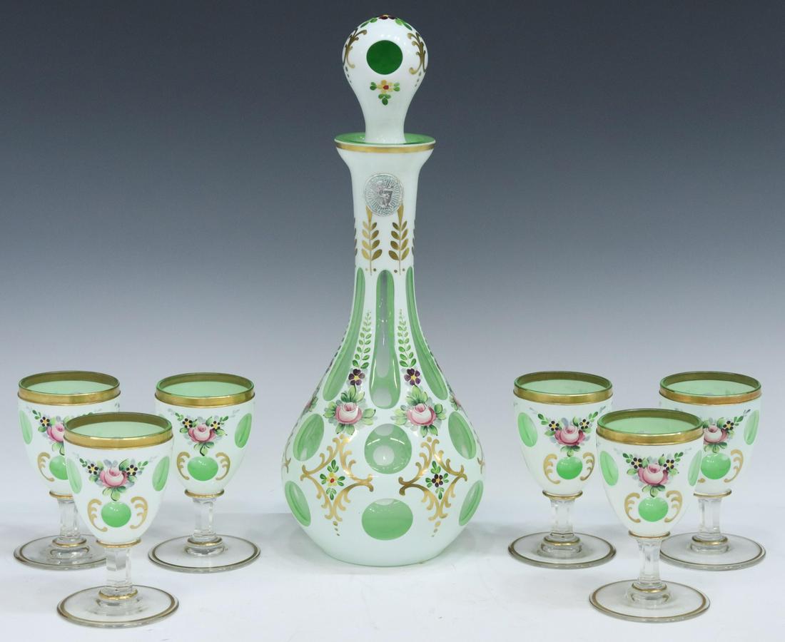 (7) BOHEMIAN OVERLAY GLASS DRINKS SERVICE (1 of 8)