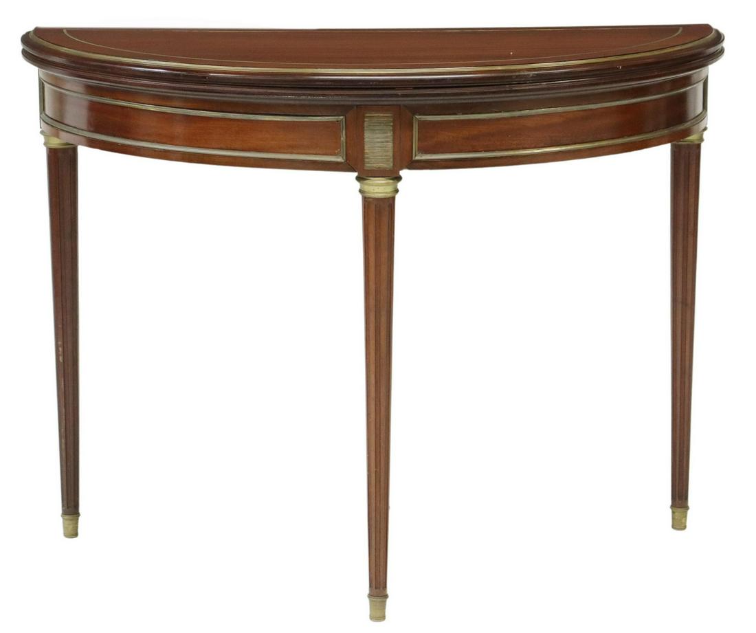 LOUIS XVI STYLE DEMILUNE FLIP-TOP GAMES TABLE (1 of 6)