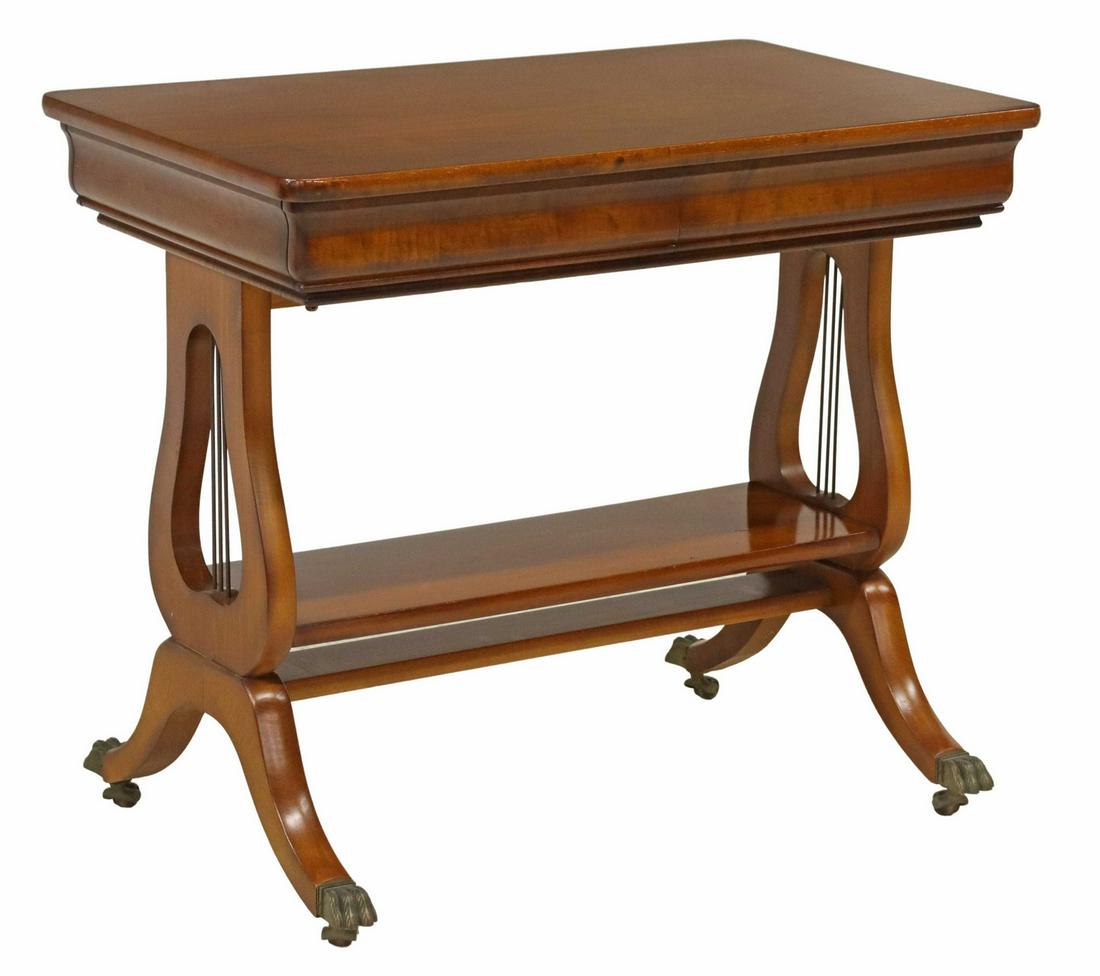ENGLISH WALNUT LYRE CONSOLE SOFA TABLE (1 of 5)
