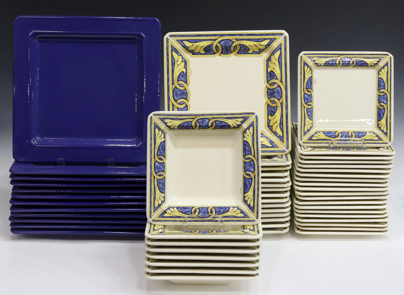 (55) ITALIAN TIFFANY BOUTIQUE FAIENCE DINNER SET (1 of 6)