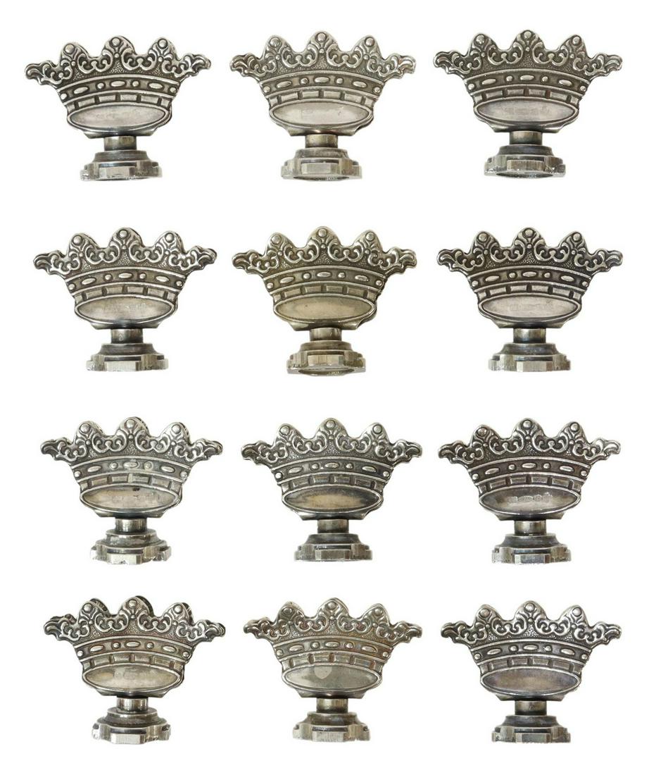 (12) STERLING SILVER CORONET PLACE CARD HOLDERS (1 of 3)