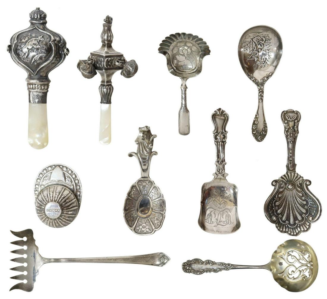 (10) STERLING SILVER SERVICE WARE & RATTLES (1 of 7)