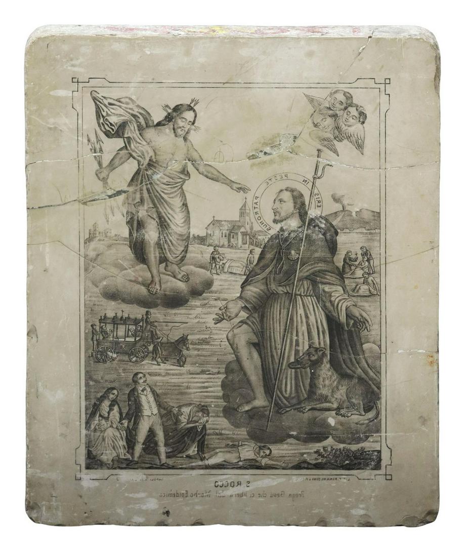 DOUBLE-SIDED LITHOGRAPHY STONE RELIGIOUS IMAGES (1 of 3)